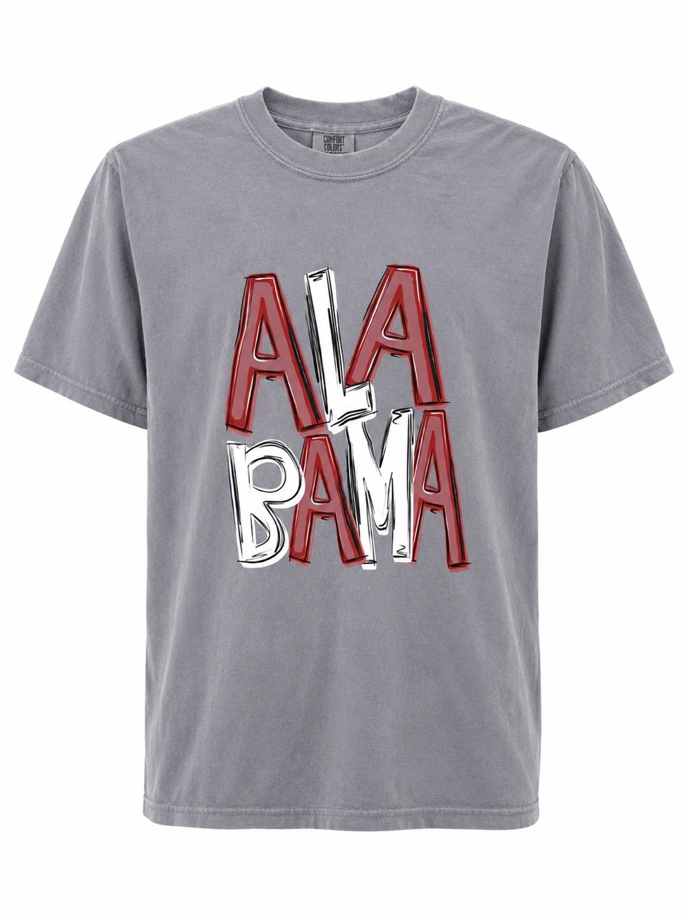 Comfort Colors Gray Short Sleeve 'Alabama' Graphic Tee